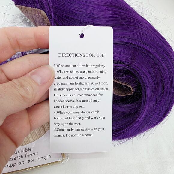 Dark Purple Short Bob Cut With Widows Peak Wig Cosplay Halloween Costume  New - Picture 10 of 12